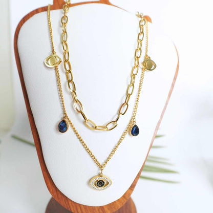 Celeste Evil Eye Layered Necklace