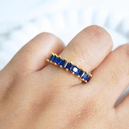 Sapphire Glow Eternity Band