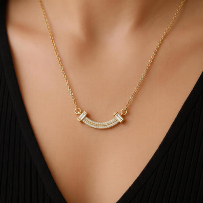 Celeste Crystal Arc Necklace