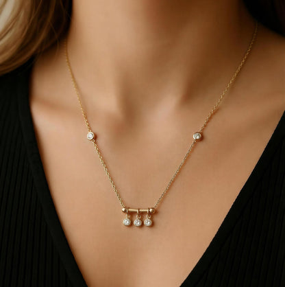 Celeste Trio Drop Necklace