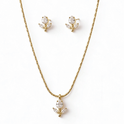 Celeste Tulip Necklace Set – 18K gold-plated stainless steel pendant necklace
