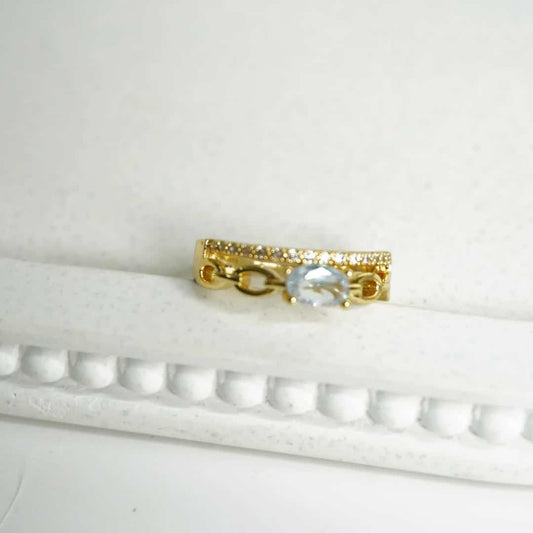 Crystal Chain Link Ring