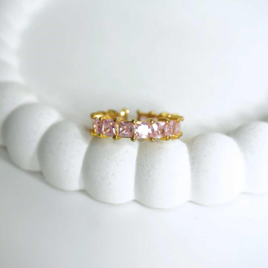 Pink Princess-Cut Eternity Band