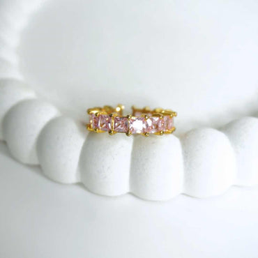 Pink Princess-Cut Eternity Band