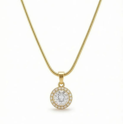Radiant Halo Pendant Necklace