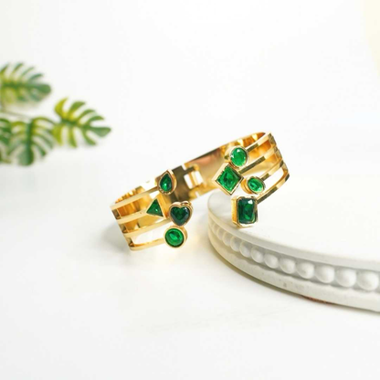 Emerald Luxe Open Cuff Bracelet