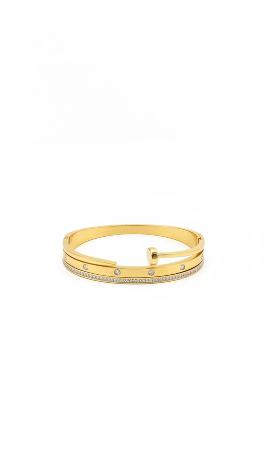 Dual Luxe Nail Bangle Bracelet for Tiny Wrist