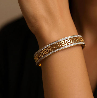 Greek Luxe Crystal Cuff Bracelet