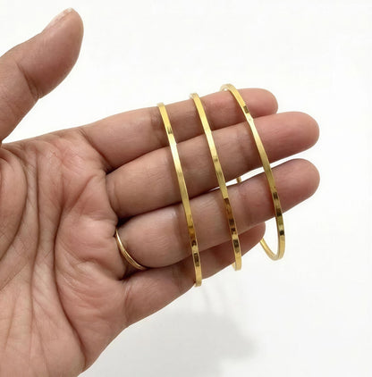 Sleek Gold Minimal Bangles (Set of 3)