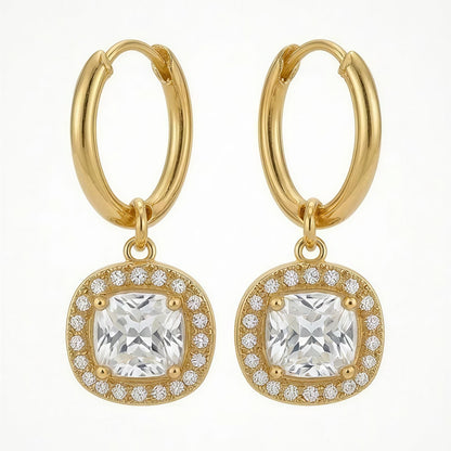 Celeste Solitiare Drop Hoops