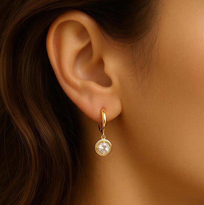 Celeste Halo Drop Hoops