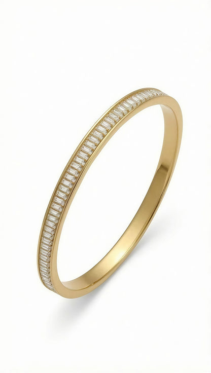 Crystal Baguette Slim Bangle Bracelet