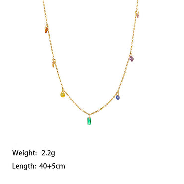 Aurora Multi-Gem Drop Necklace