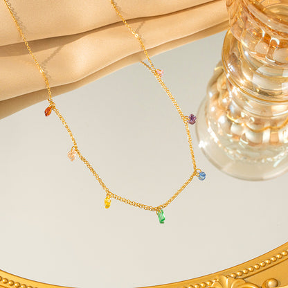 Aurora Multi-Gem Drop Necklace