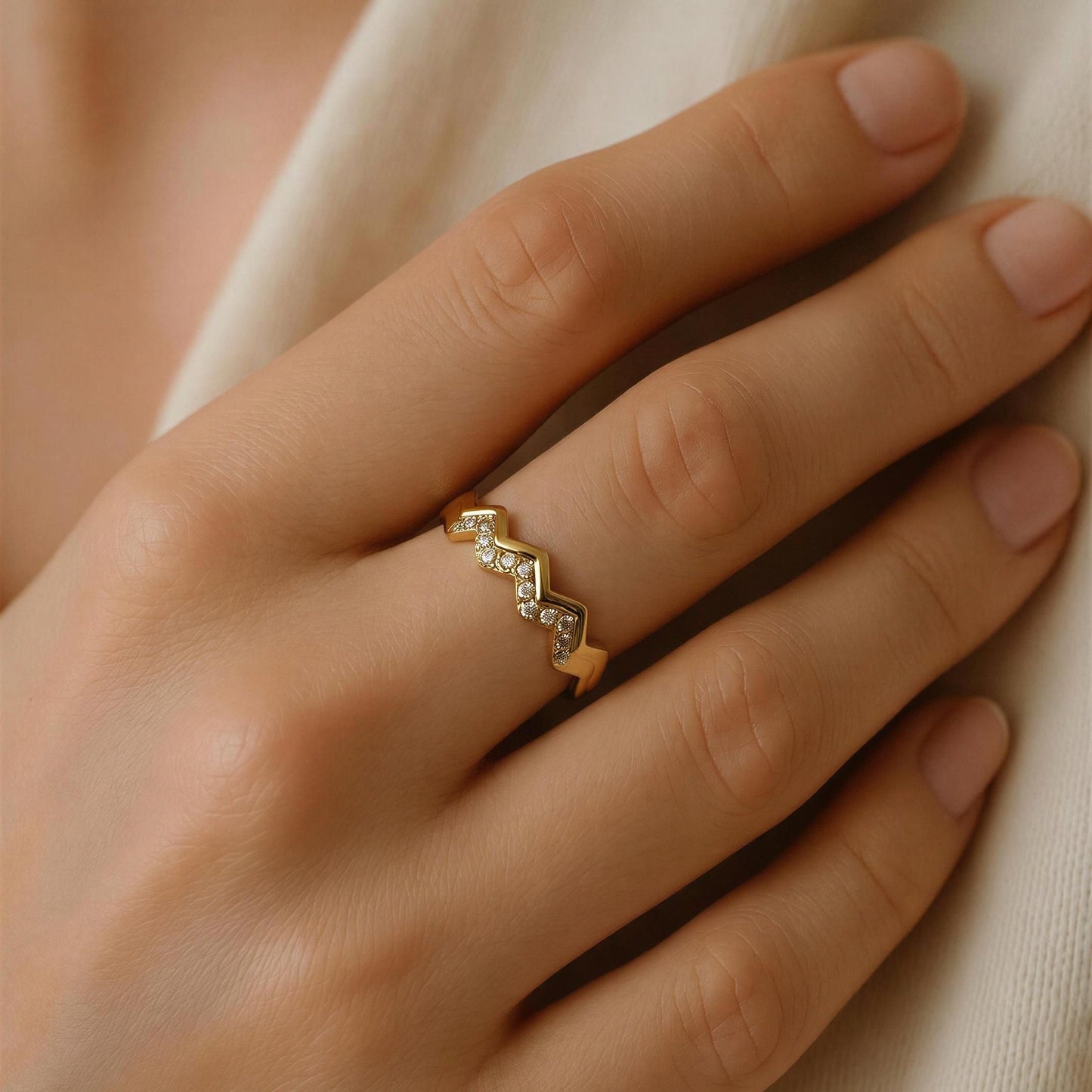 Zigzag Spark Ring