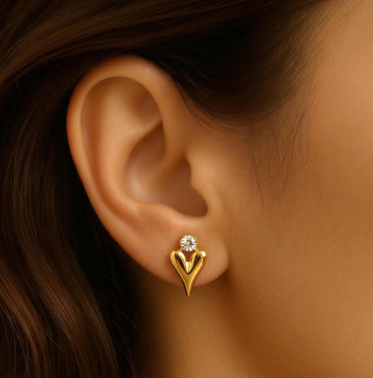 Heartbeam Crystal Stud Earrings