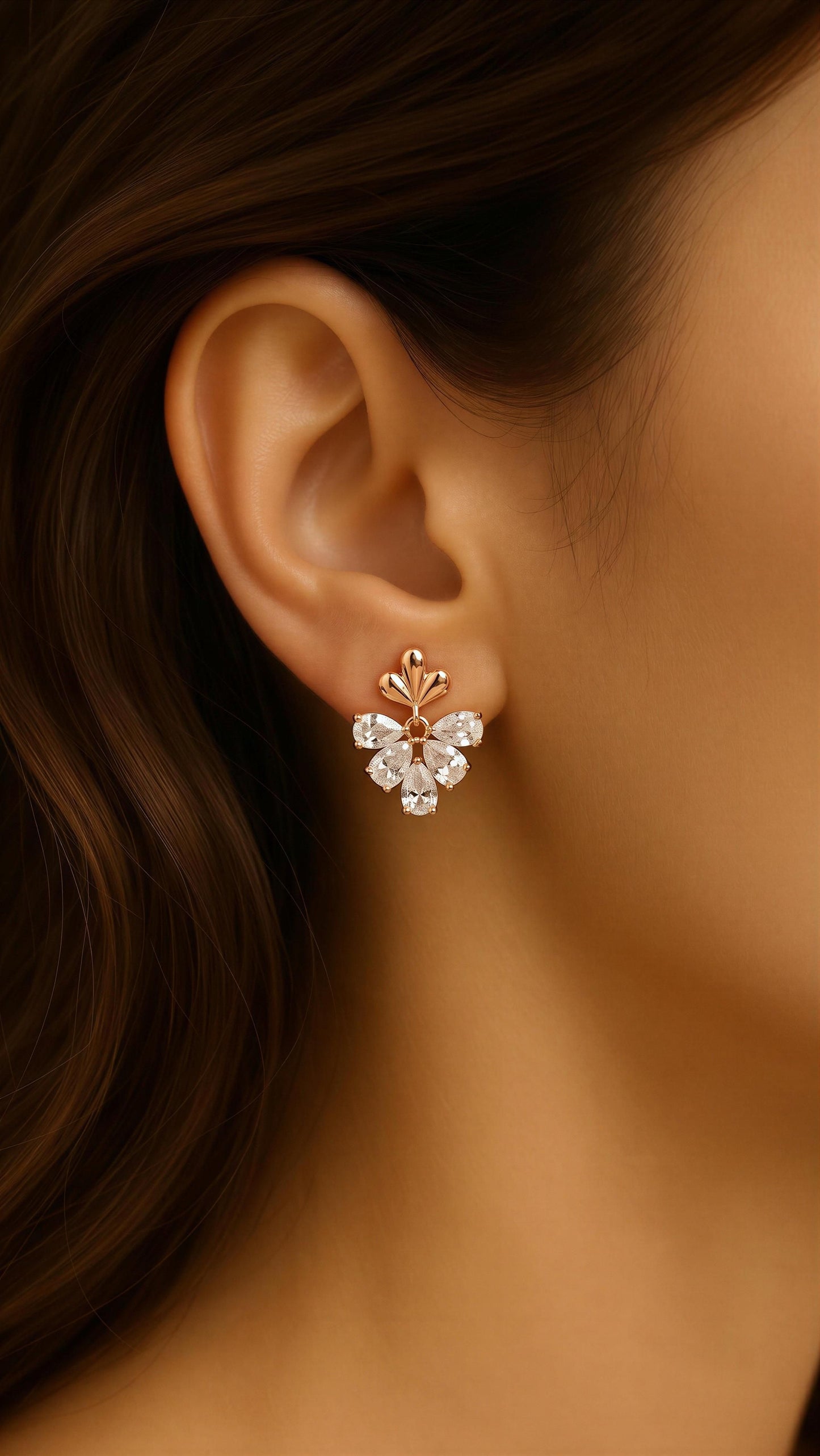 Aurelia Bloom Earrings – Rose Gold Plated