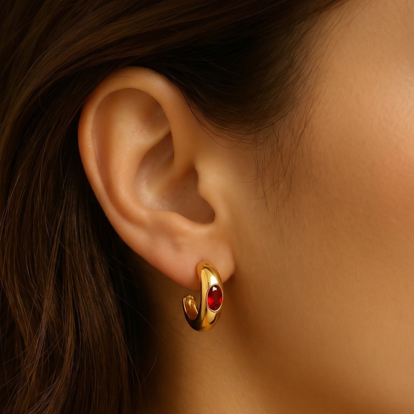 Ruby Aura Hoops