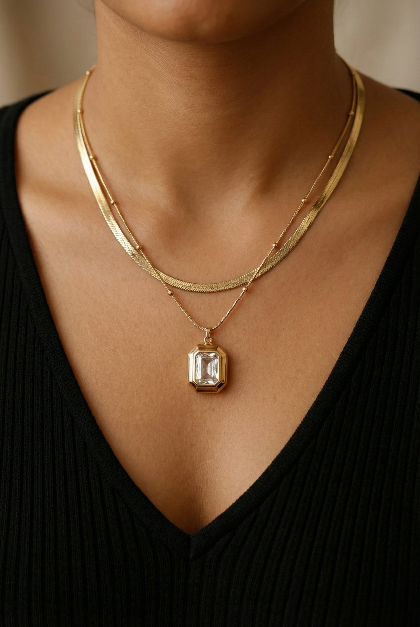 Lumière Edge Layered Necklace