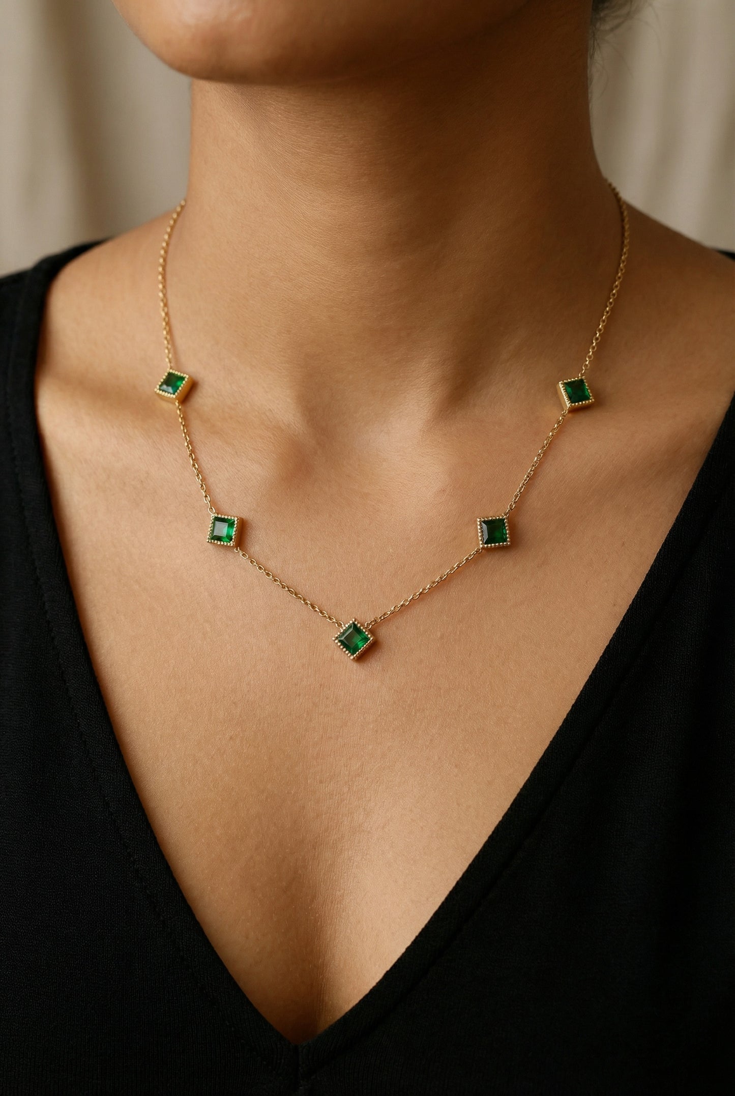 Verde Quadra Station Necklace