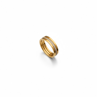 Aurelia Spark Gold Band Ring – 18K gold plated, view 2