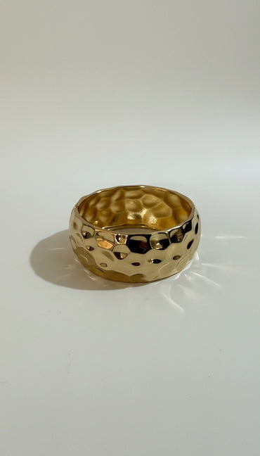 Molten Aura Hammered Gold Cuff Bracelet