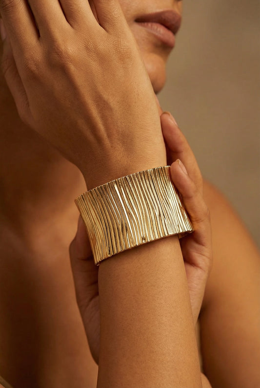 Aurora Textured Gold Cuff Bracelet