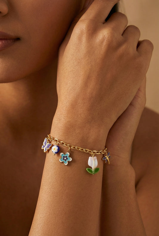 Ashara Navy Nyra Charm Bracelet