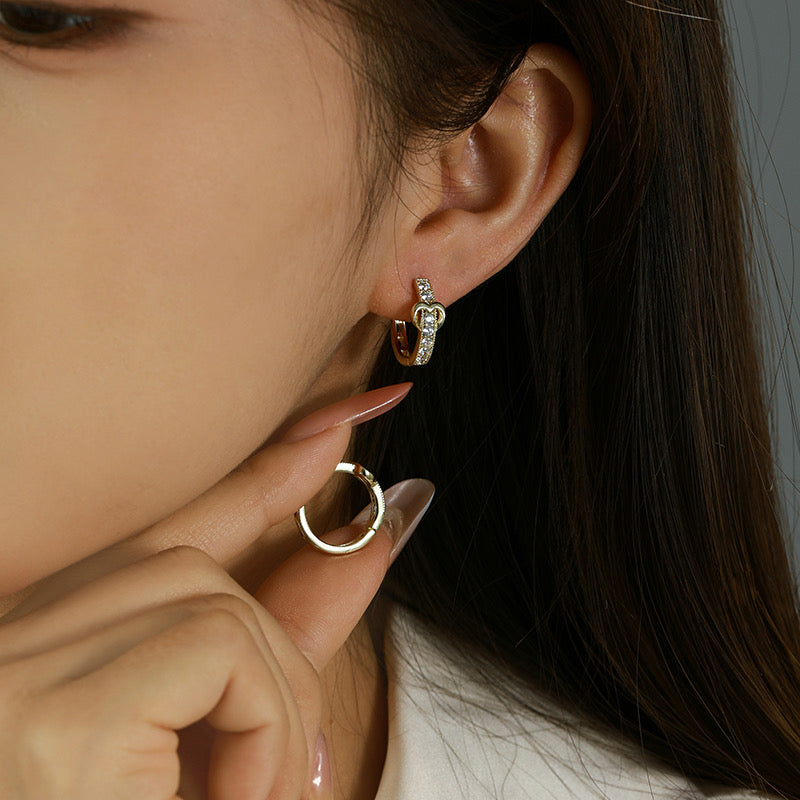 Lilac Heart Hoop Earrings