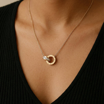 Interlocked Roman Ring Necklace
