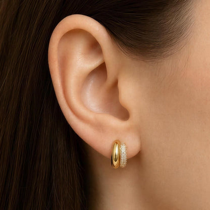 Luna Duo Huggie Earrings