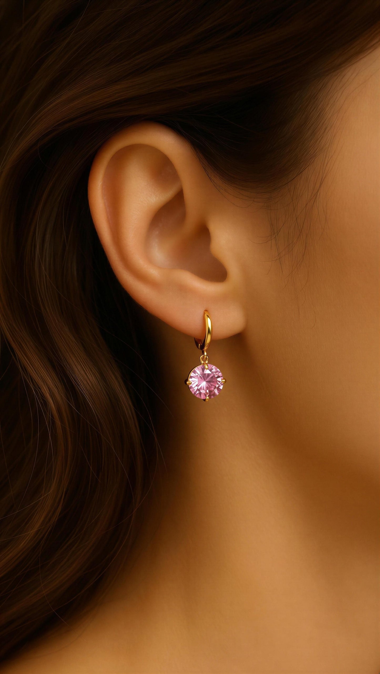 Blush Bloom Drop Hoop Earrings