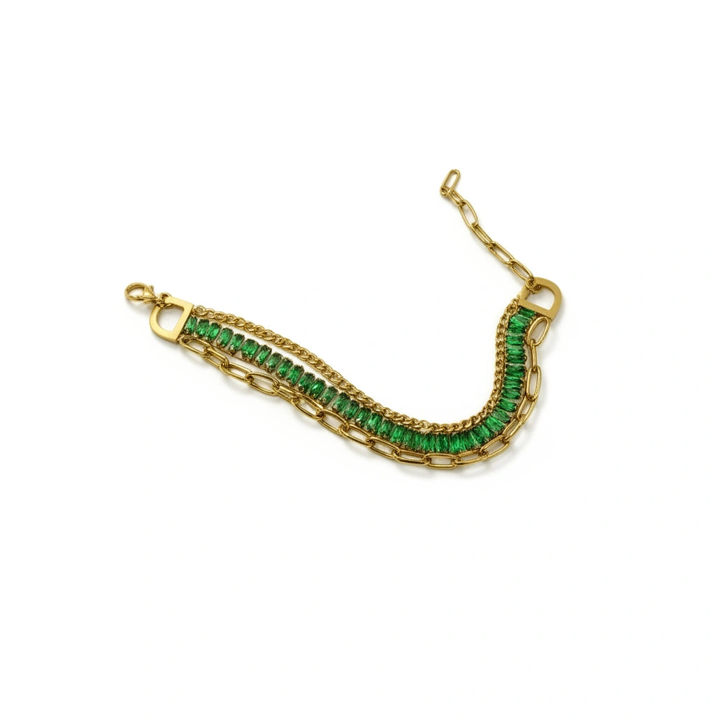 Emerald Link Chain Bracelet