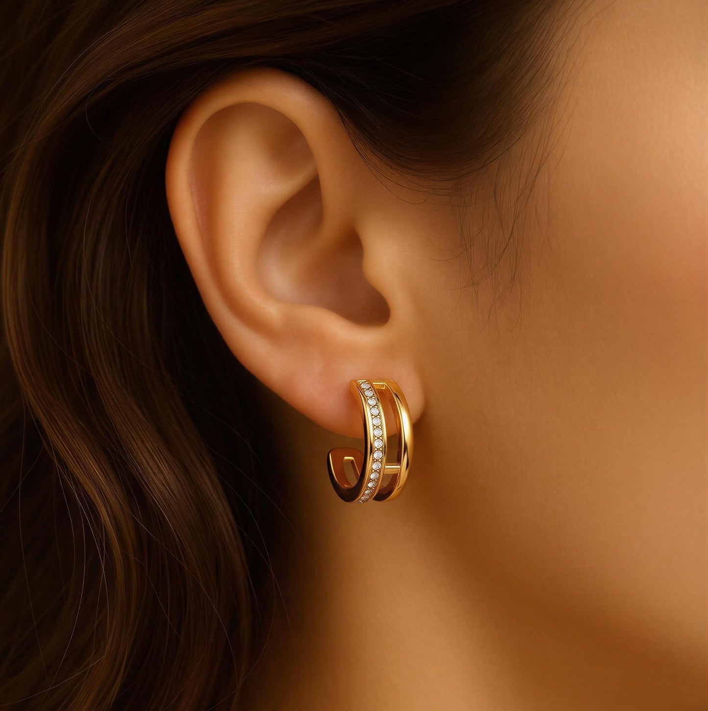 Celeste Duo Spark Hoop Earrings