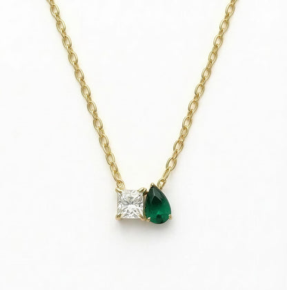 Celeste Emerald Duo Necklace