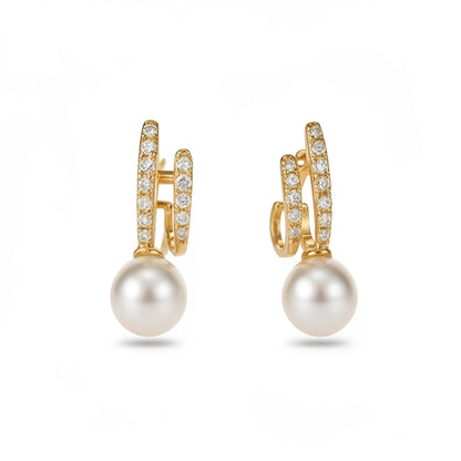 Ivory Arc Pearl Drop Earrings