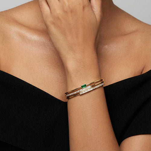 Emerald Line Luxe Bangle – 18K gold-plated stainless steel bangle
