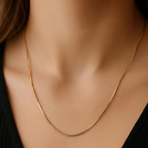 Celeste Sleek Snake Chain Necklace – 18K gold-plated stainless steel snake chain necklace