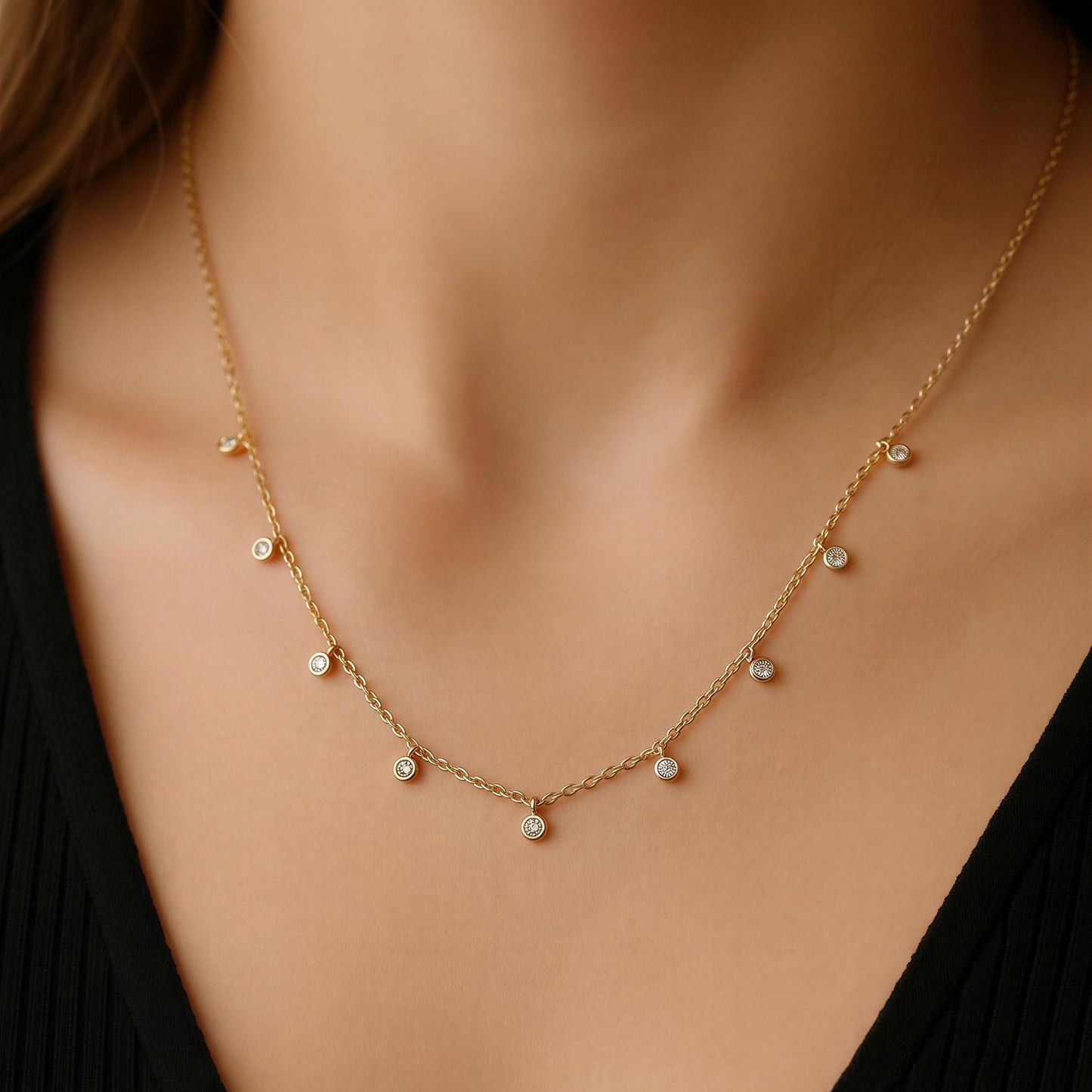 Celeste Stardust Drop Necklace