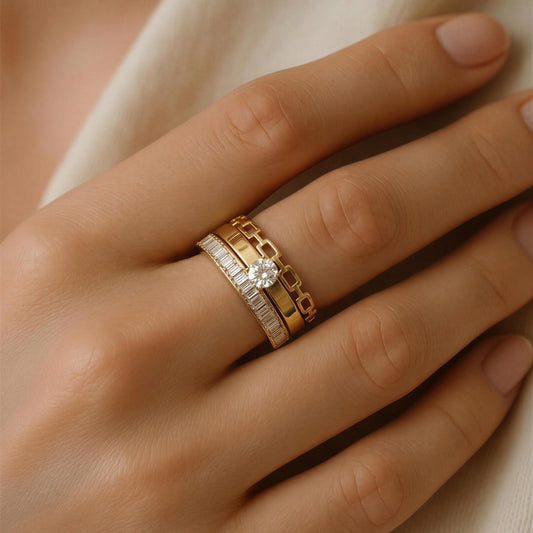 Celeste Trinity Ring Stack