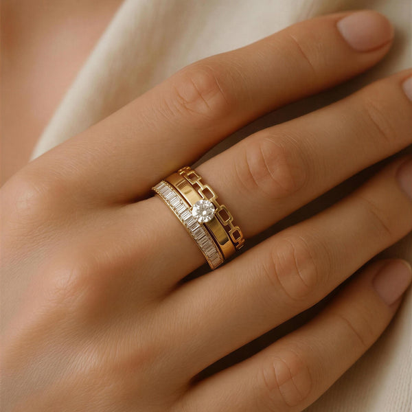 Celeste Trinity Ring Stack