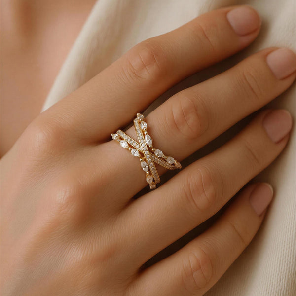Celeste Crisscross Adjustable Ring