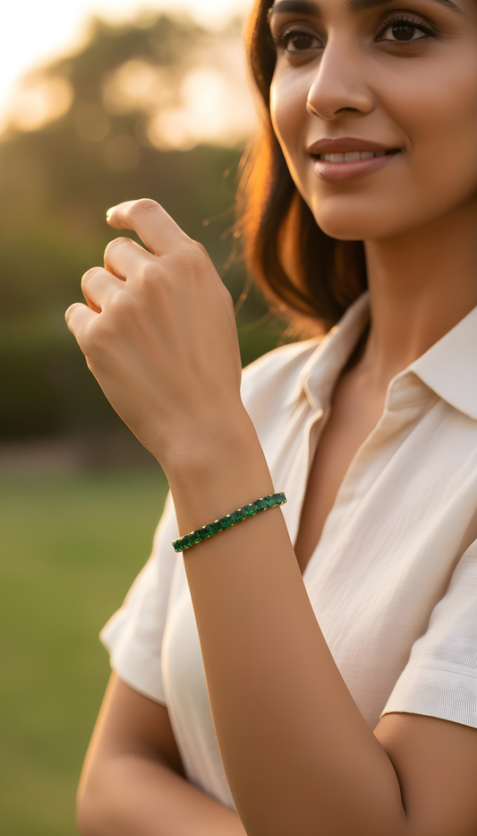 Emerald Radiance Tennis Bracelet