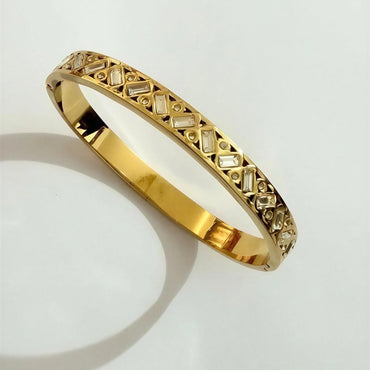 Crystal Mosaic Bangle Bracelet