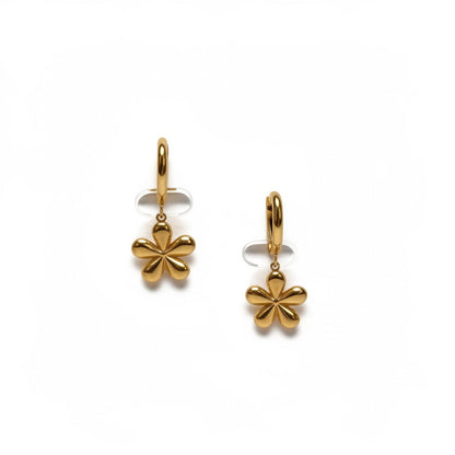 Fleur Drop Hoop Earrings