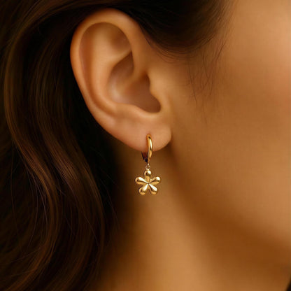 Fleur Drop Hoop Earrings