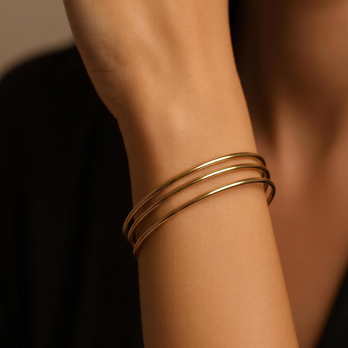 Trinity Luxe Gold Stack Bangles