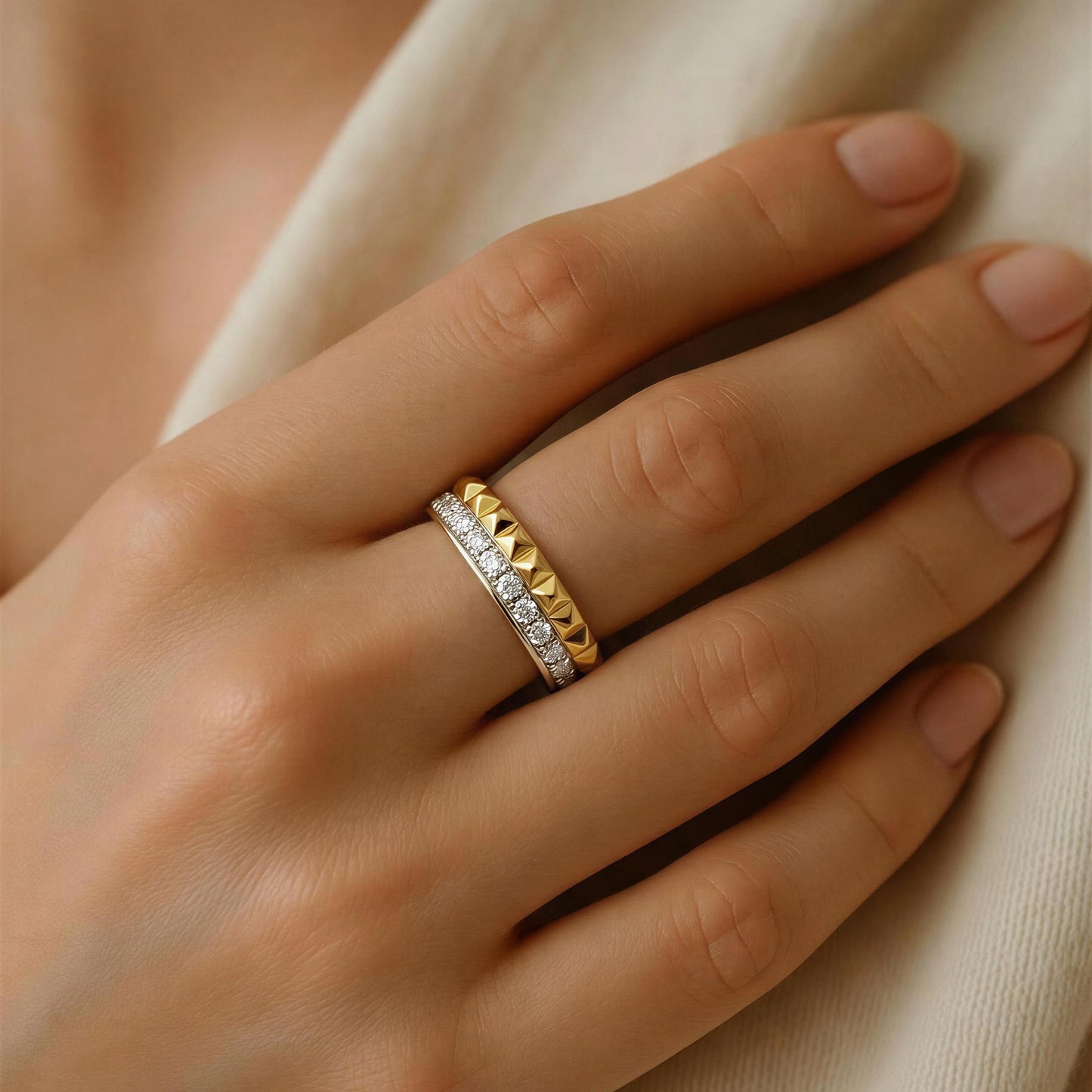 Aurex Studded Band Ring
