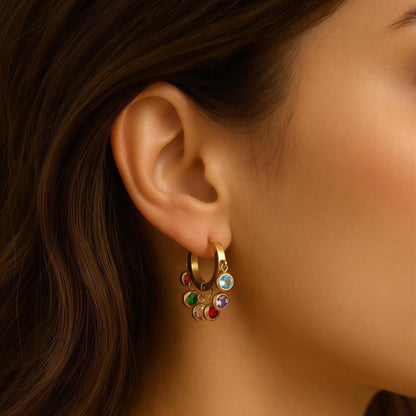 Prism Charm Hoops