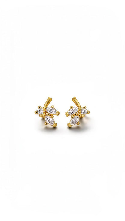 Crystal Cluster Ball Back Stud Earrings